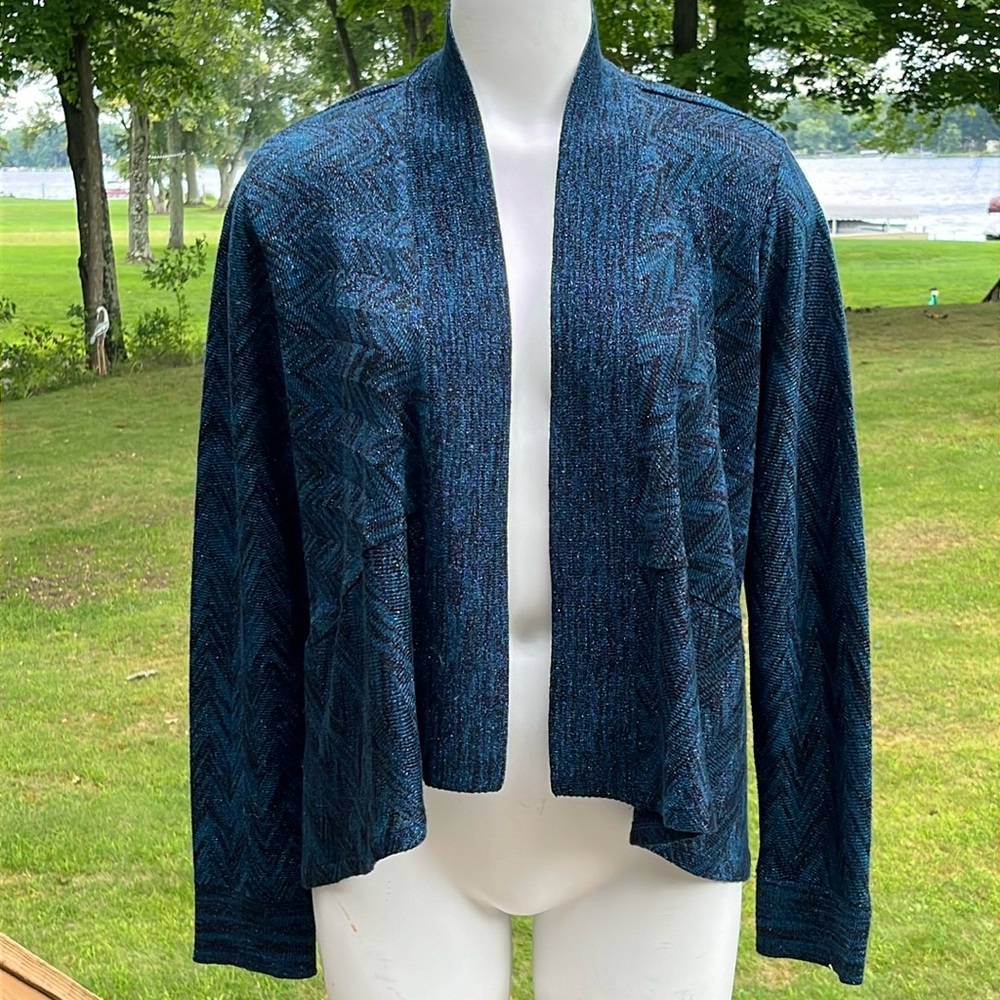 Apt. 9 Sparkly Open Swing Sweater Jacket Xl - image 1